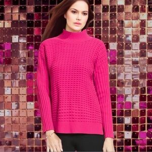 VINCE CAMUTO Turtleneck Popcorn Stitch Sweater